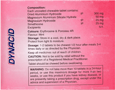 Dynacid Mint Flavour Chewable Tablet 15 Dynacid Mint Flavour Chewable Tablet 15